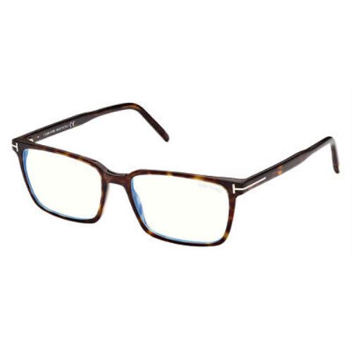 Tom Ford FT5802-B Eyeglasses Men Rectangle 53mm | 889214327178 - Tom Ford  eyeglasses - Shiny Classic Dark Havana/T Logo Frame, Demo Lens | Fash Direct