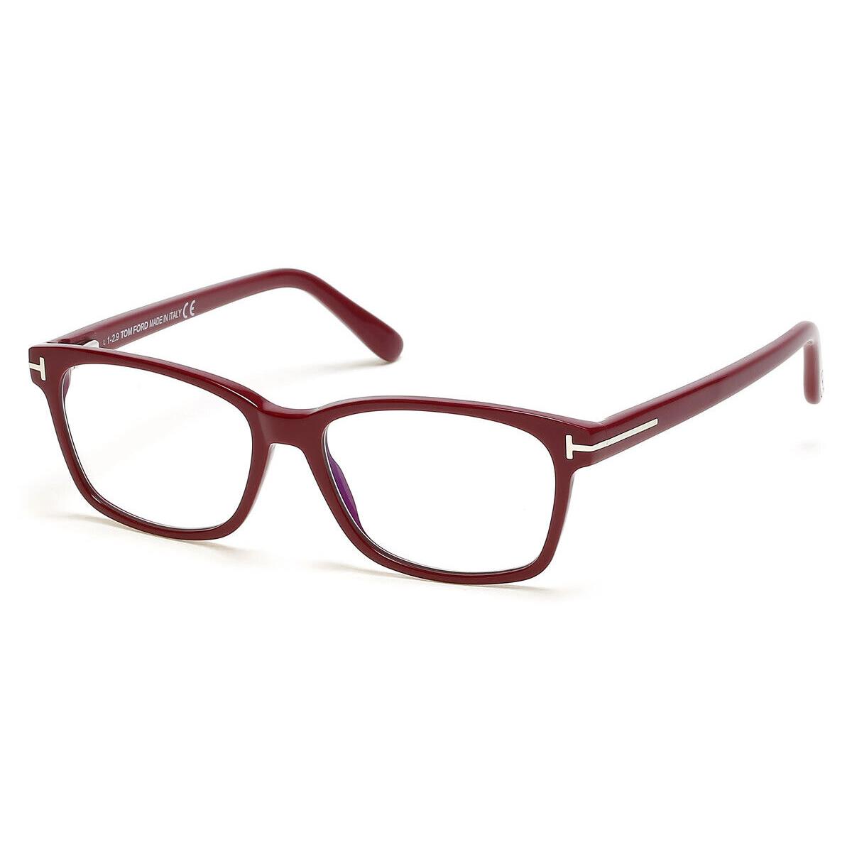 Tom Ford FT5713-B Eyeglasses Shiny Transparent Pink Blue 53