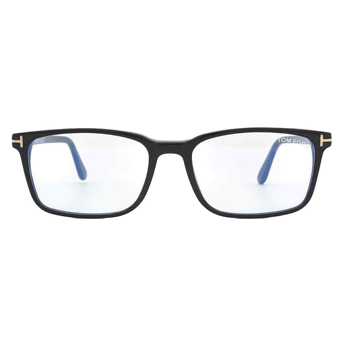 Tom Ford Blue Light Block Rectangular Men`s Eyeglasses FT5735-B 001 54