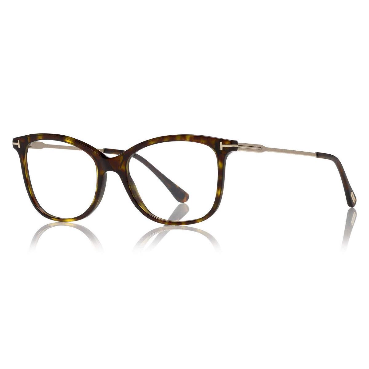 Tom Ford FT5510 Eyeglasses Shiny Classic Dark Havana Shiny Rose Gold 52mm