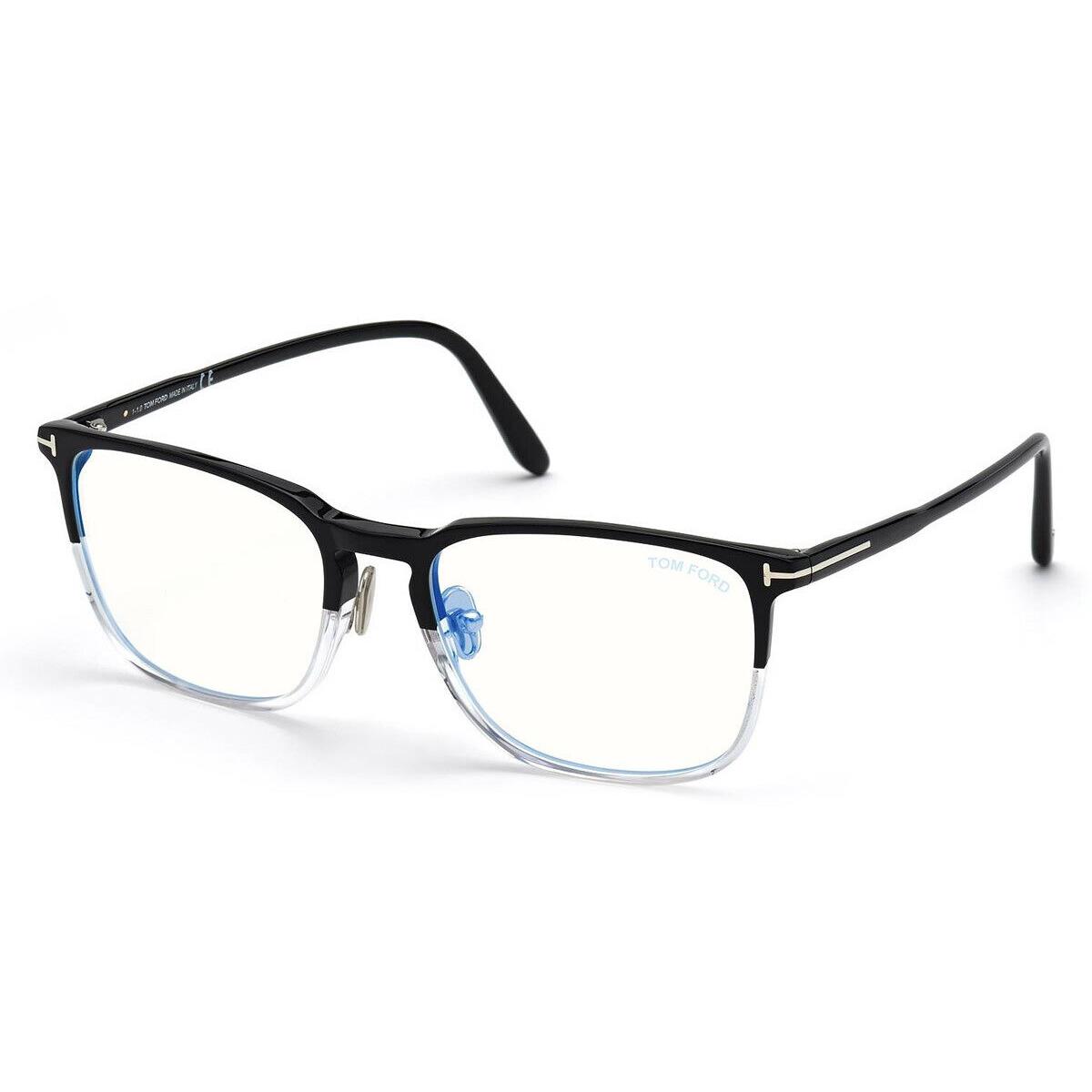 Tom Ford FT5699-B Eyeglasses Shiny Black with Crystal 55mm