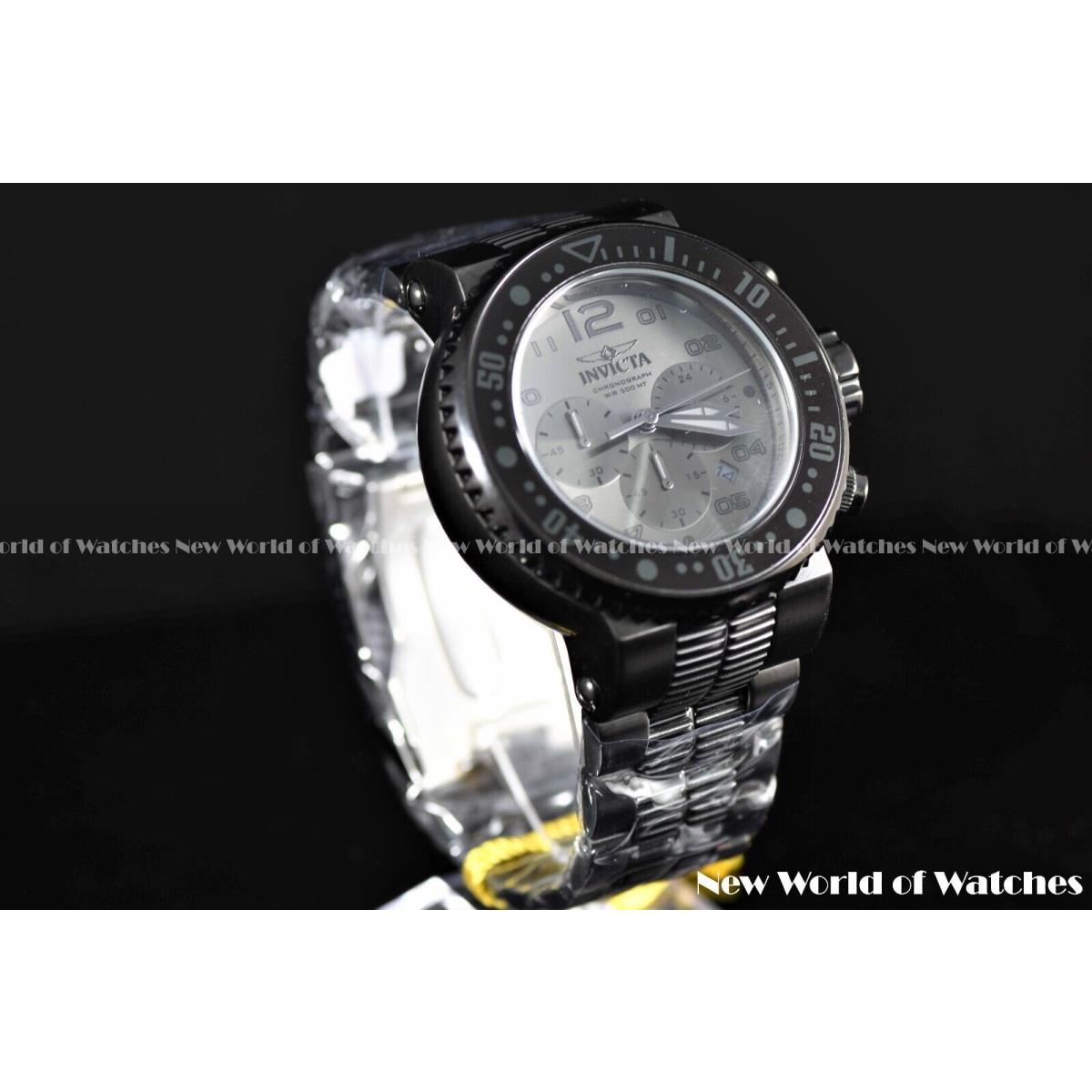 Invicta Men`s 52mm Pro Diver Black Dial Chronograph Black Bracelet Quartz Watch