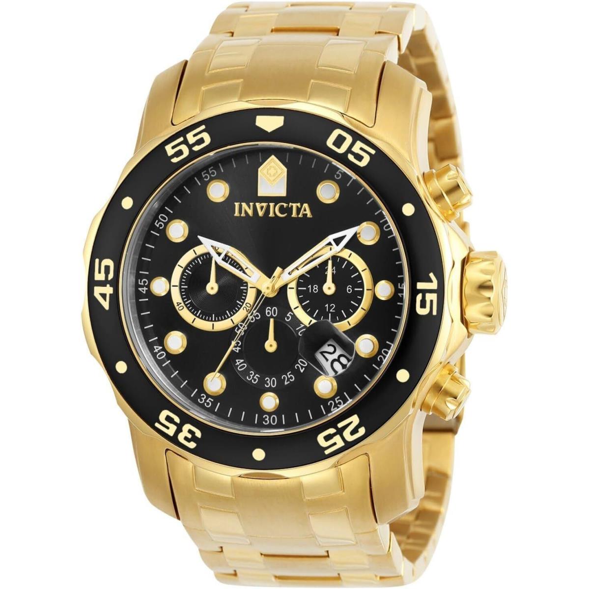 Invicta Men`s Pro Diver Collection Chronograph 18k Gold-plated Watch