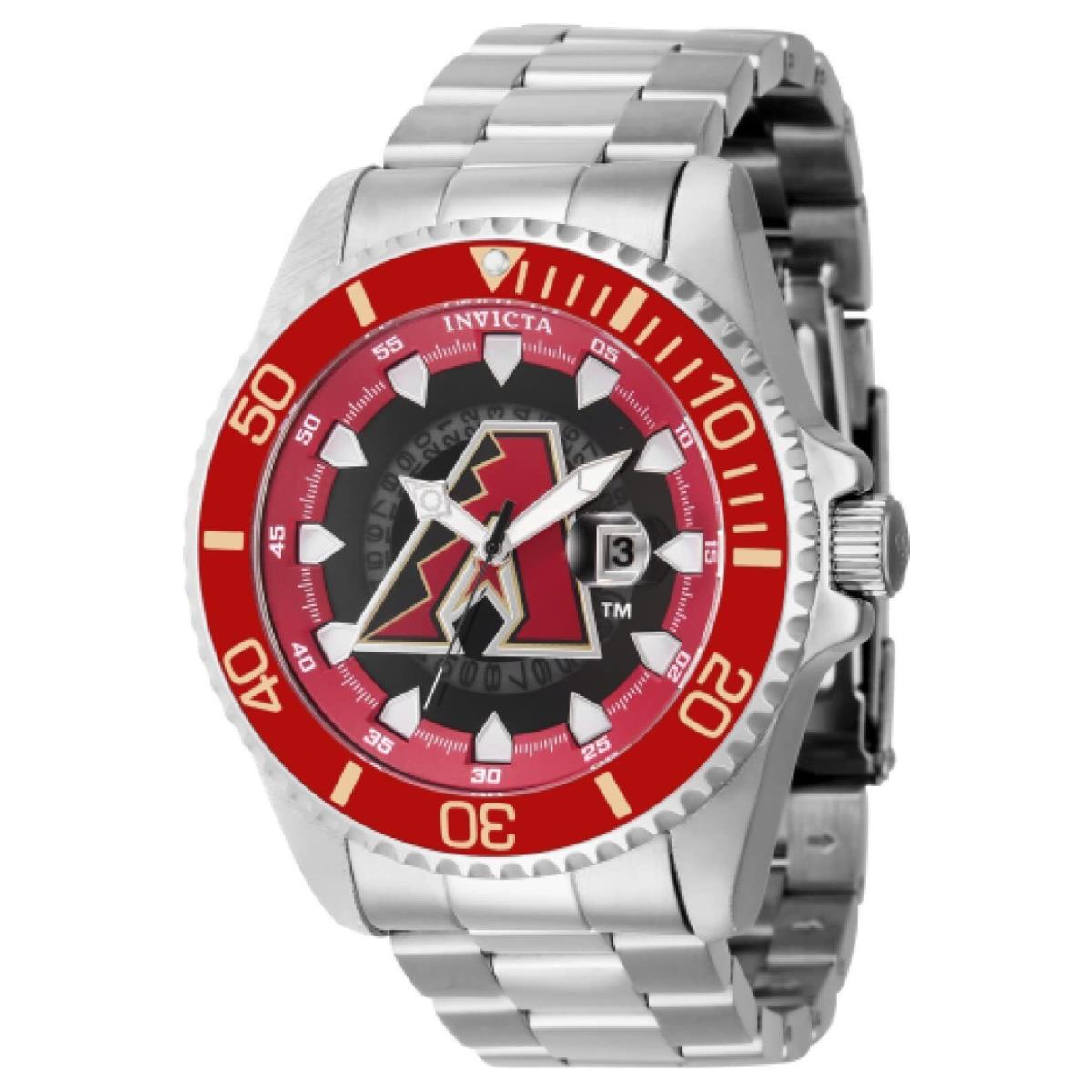 Invicta Men`s 43454 Mlb Arizona Diamondbacks Quartz Ivory Red White Black