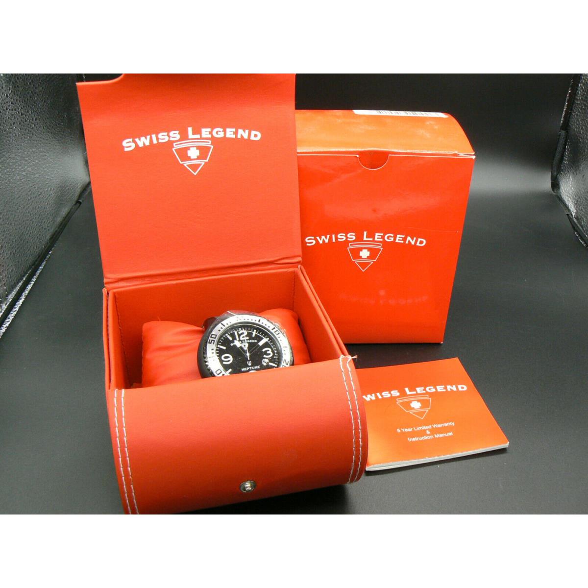 Swiss Legend 52mm Black Neptune Watch SL 21818P BB 01 SA Battery