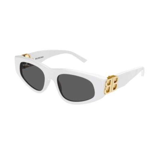 Balenciaga BB0095S 012 White/gold/grey 53-19-135 Sunglasses