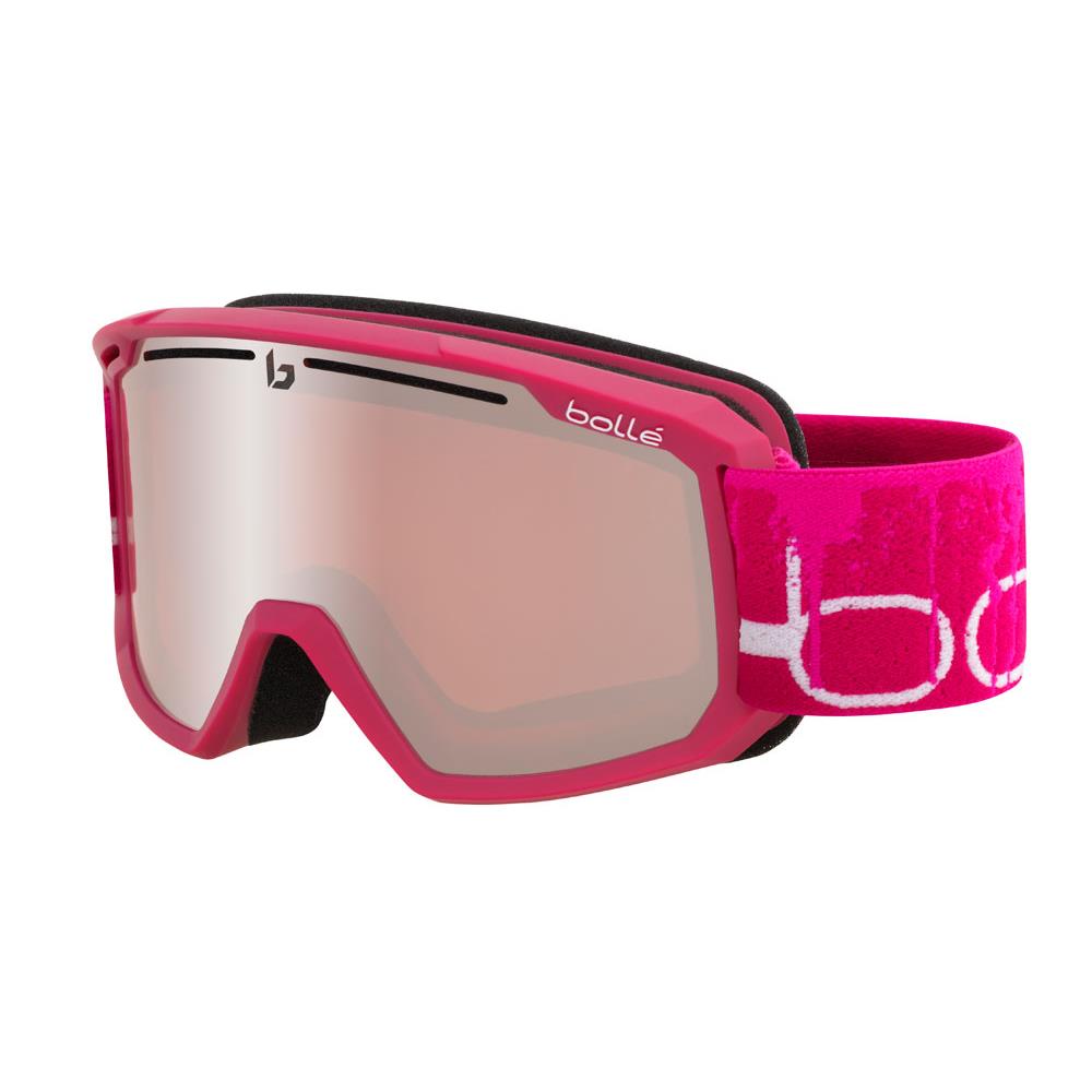 Bolle Maddox Goggles -new- Premium Cylindrical Lens+ Protective Sleeve+ Warranty Mat Pink Line / Vermillion Gun Cat 2 - 20% VLT