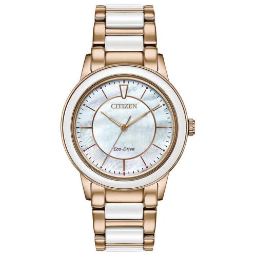 Citizen EM0743-55D Chandler Mother of Pearl Dial Ceramic Steel Band Watch