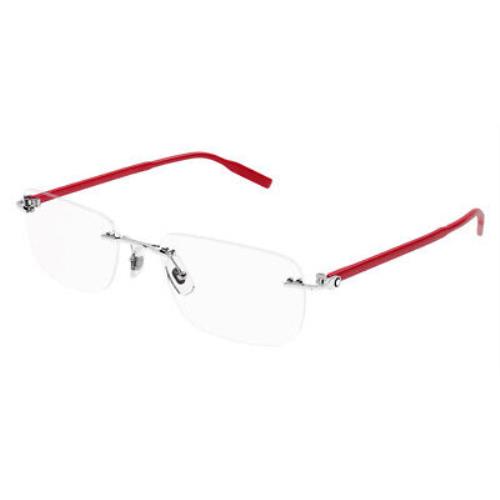 Montblanc MB0221O Eyeglasses Men Red Rectangle 59mm