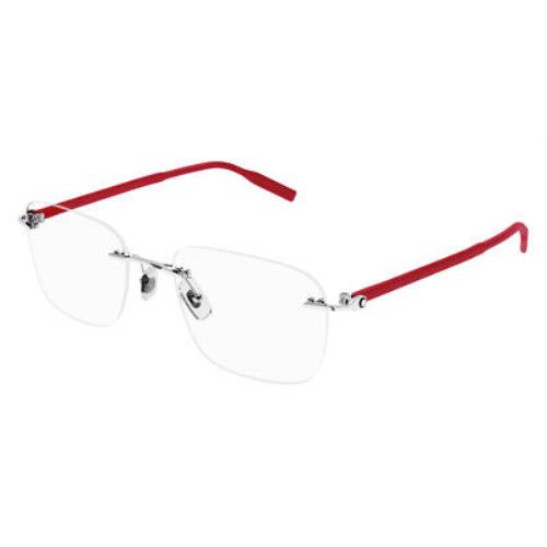 Montblanc MB0222O Eyeglasses Men Red Square 55mm