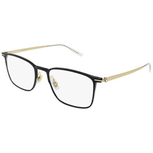 Montblanc MB0193O Eyeglasses Men Gold Rectangle 55mm