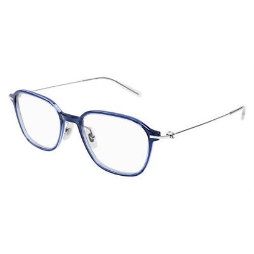 Montblanc MB0207O Eyeglasses Men Silver Square 52mm
