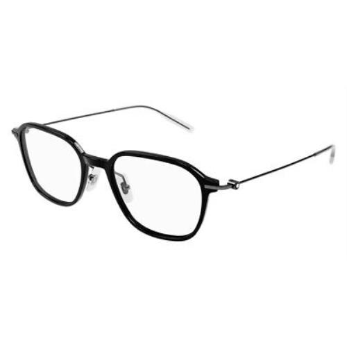 Montblanc MB0207O Eyeglasses Men Ruthenium Square 52mm