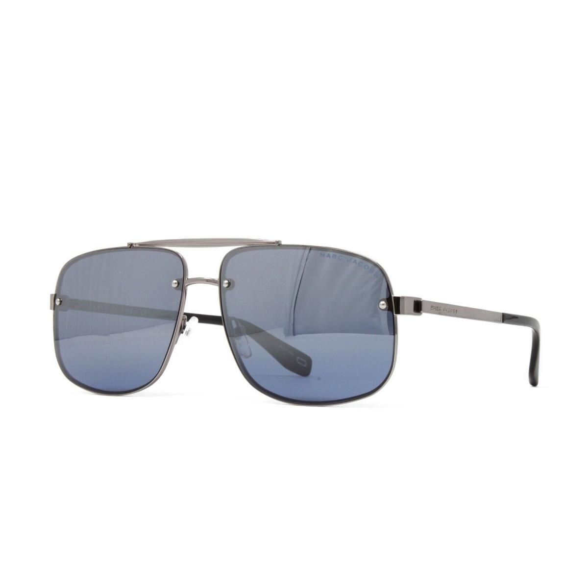 Marc Jacobs Square Men`s Sunglasses 318S 6LB Ruthenium 61mm Grey Mirror Lens