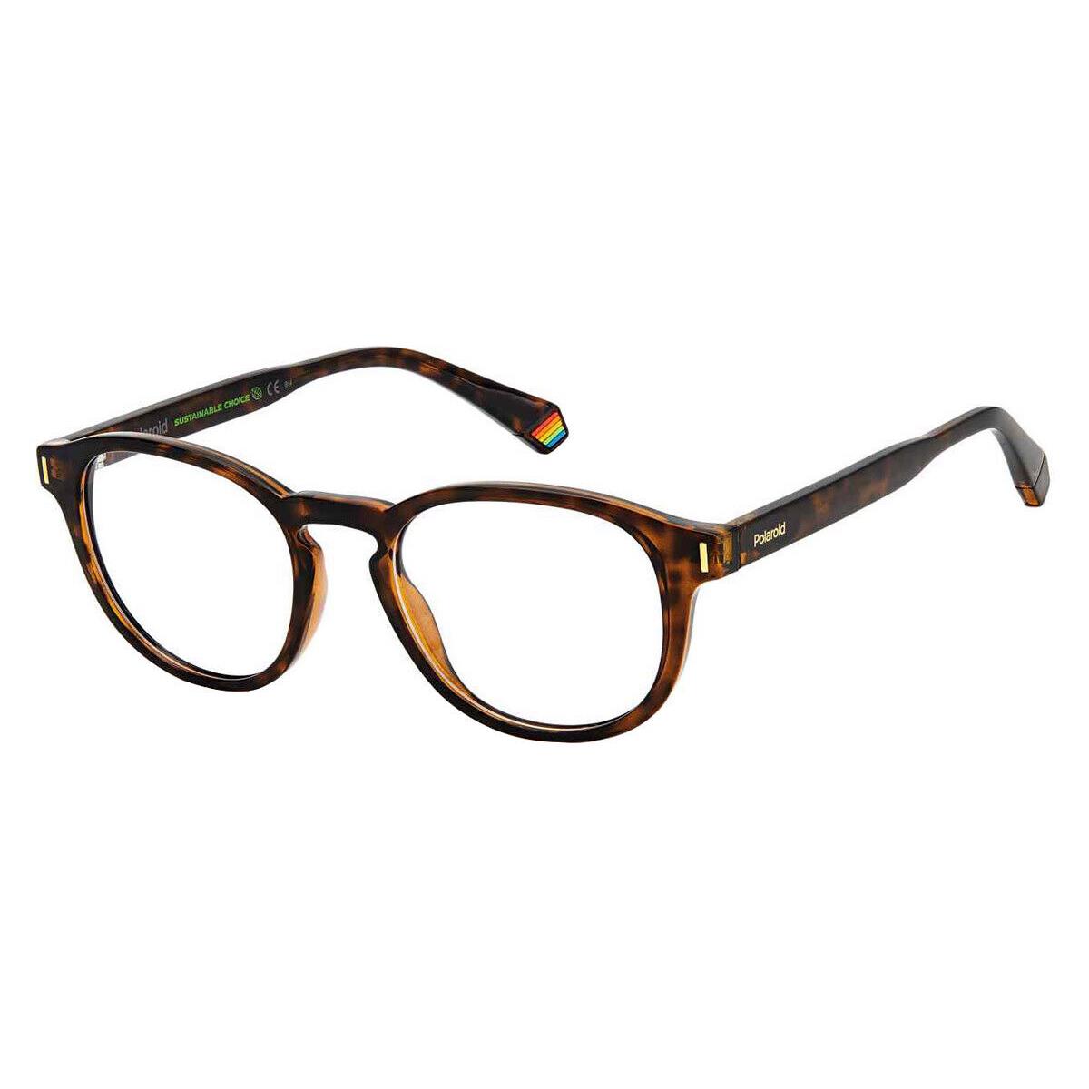 Polaroid D452 Eyeglasses Unisex Havana Oval 50mm