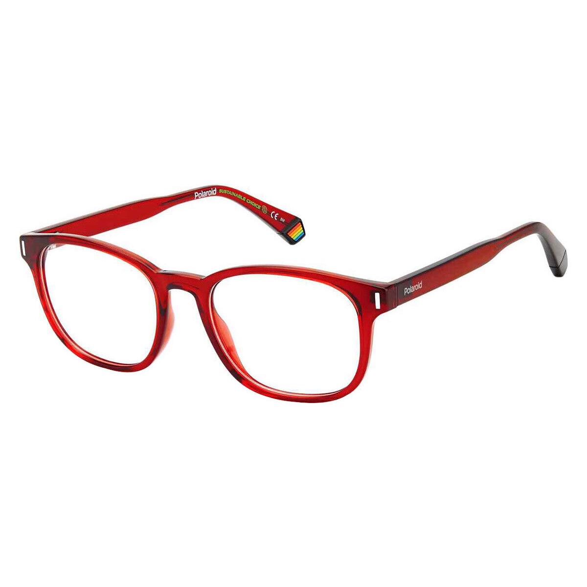 Polaroid D453 Eyeglasses Men Red Square 52mm