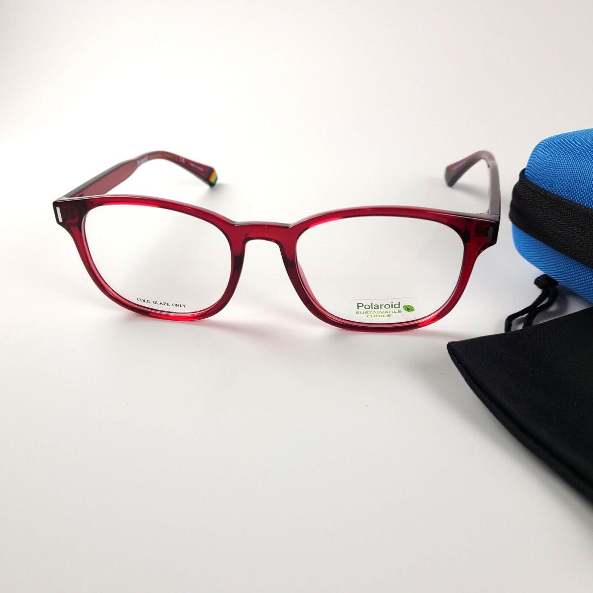 Polaroid Pld D453 C9A Red Eyeglass Frames Men Red Square 52mm 52-19-145