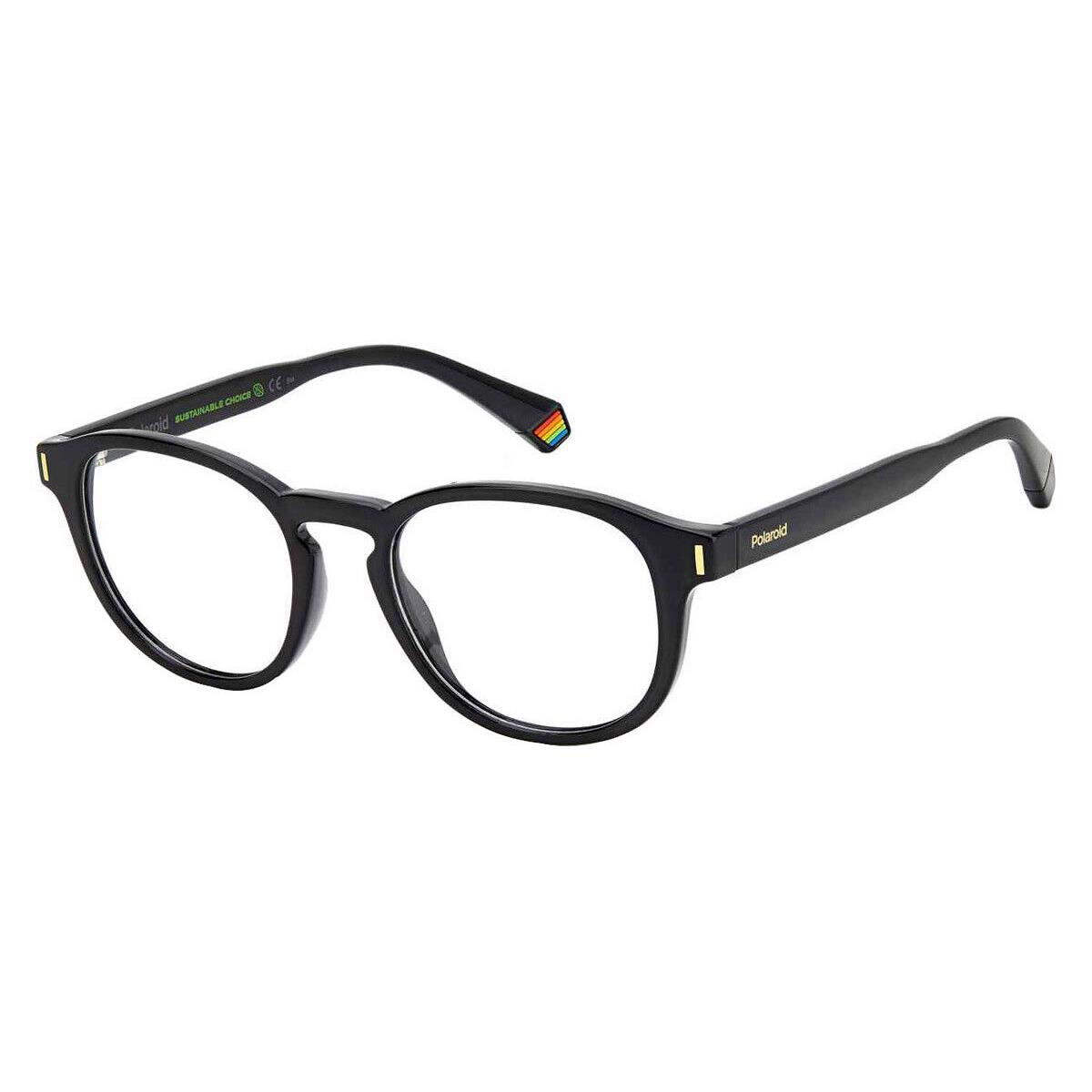 Polaroid D452 Eyeglasses Unisex Black Oval 50mm