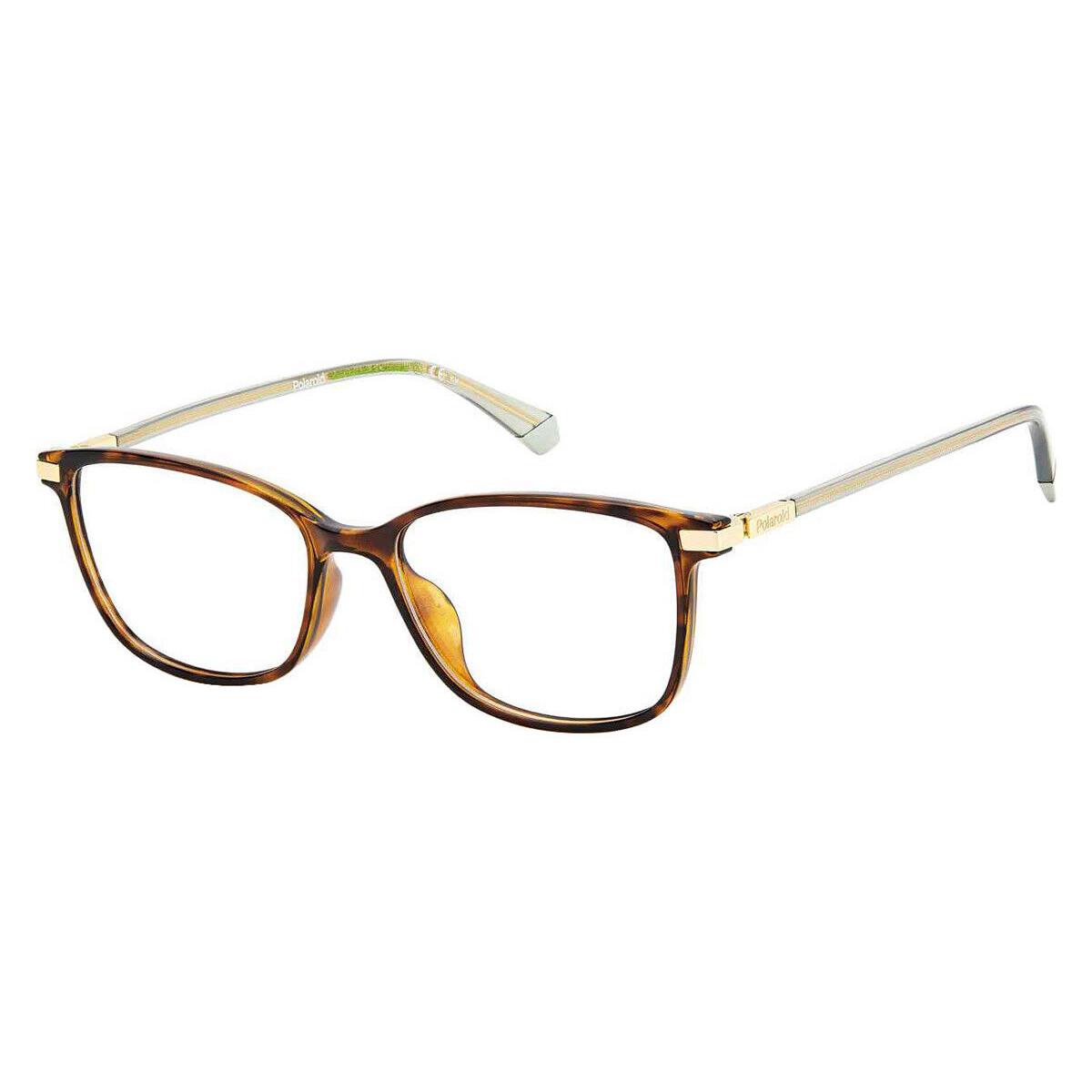 Polaroid D460/G Eyeglasses Unisex Havana Rectangle 53mm