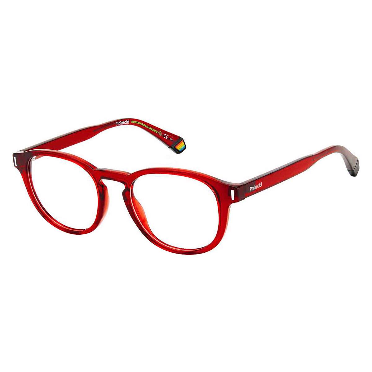 Polaroid D452 Eyeglasses Unisex Red Oval 50mm