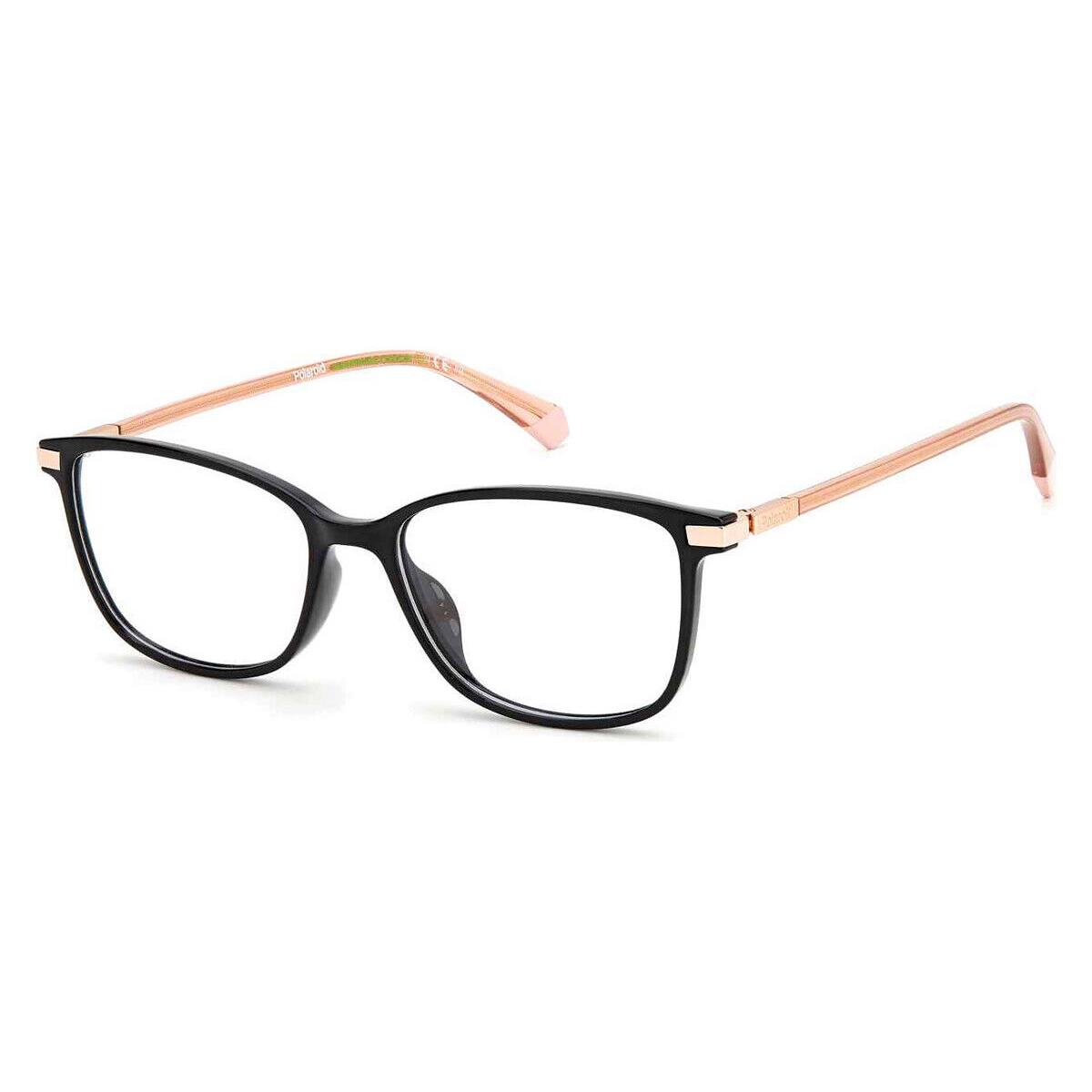 Polaroid D460/G Eyeglasses Unisex Black Rectangle 53mm