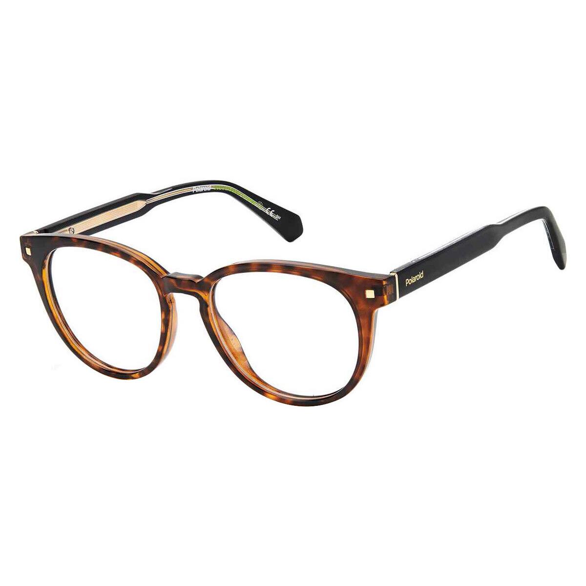 Polaroid D445 Eyeglasses Unisex Havana Oval 50mm