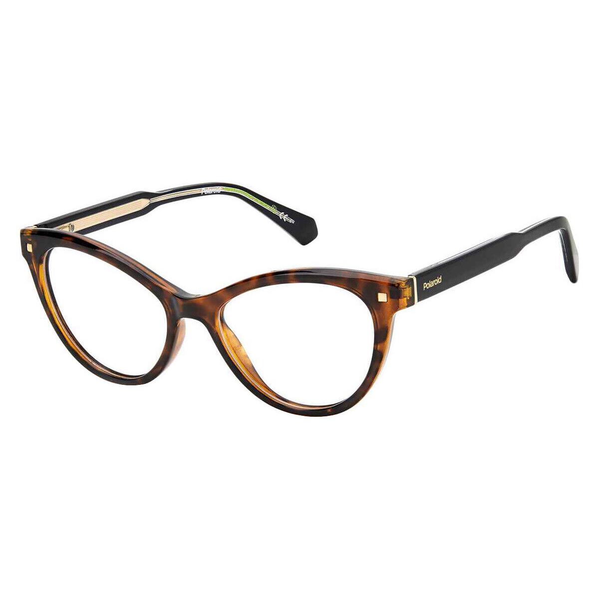 Polaroid D446 Eyeglasses Women Havana Cat Eye 52mm