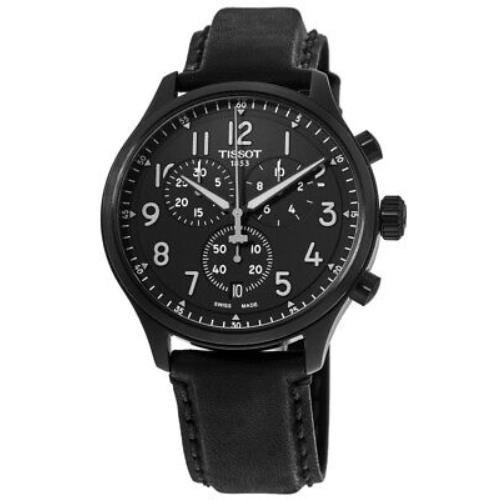 Tissot Chrono XL Vintage Black Dial Leather Men`s Watch T116.617.36.052.00