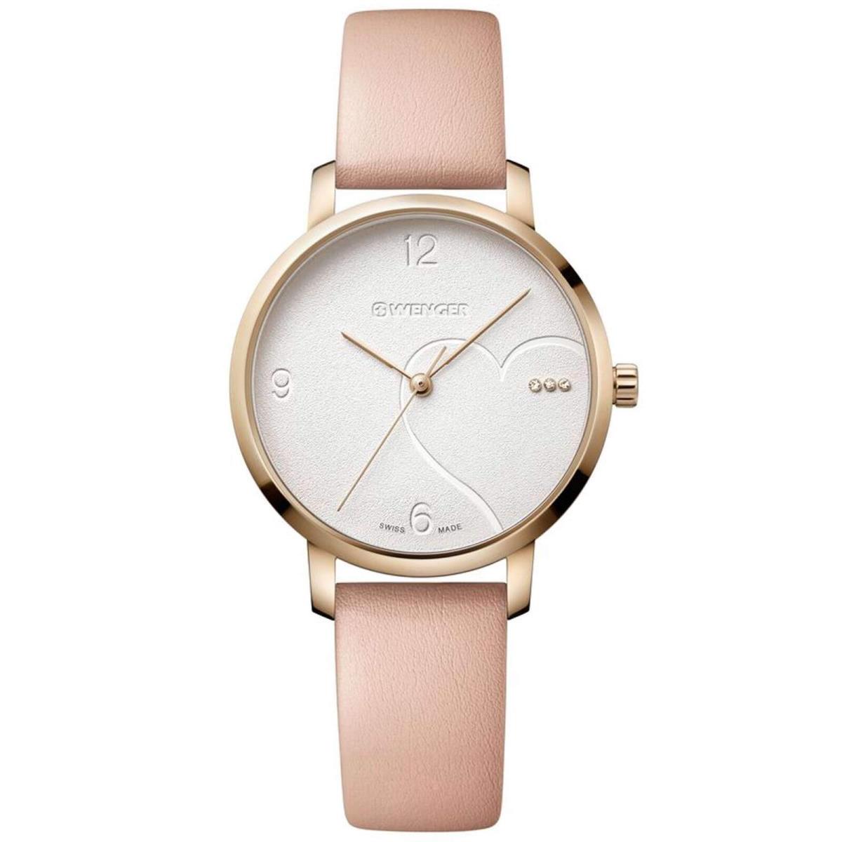 Wenger Women`s Watch Metropolitan Donnissima White Dial Pink Strap 01.1731.110