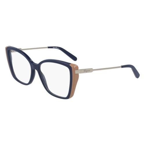 Salvatore Ferragamo SF 2850 405 Blue Eyeglasses 54mm with SF Case