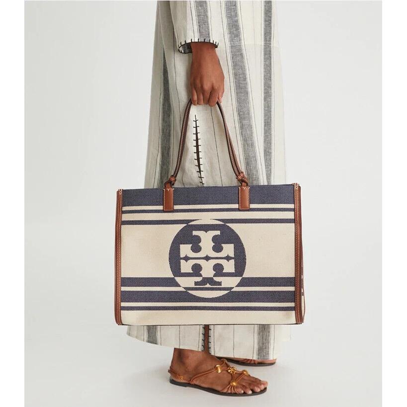 tory burch ella striped tote