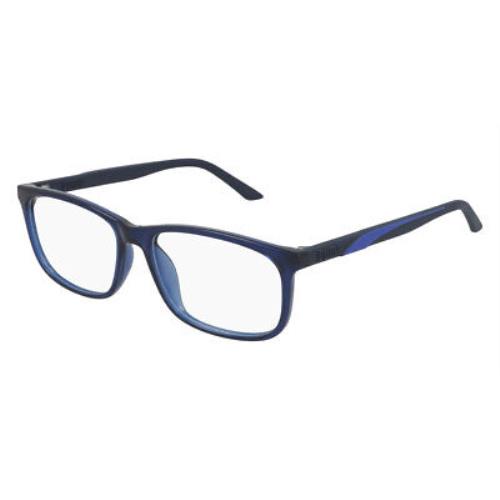 Puma PU0333O Eyeglasses Men Blue Rectangle 56mm