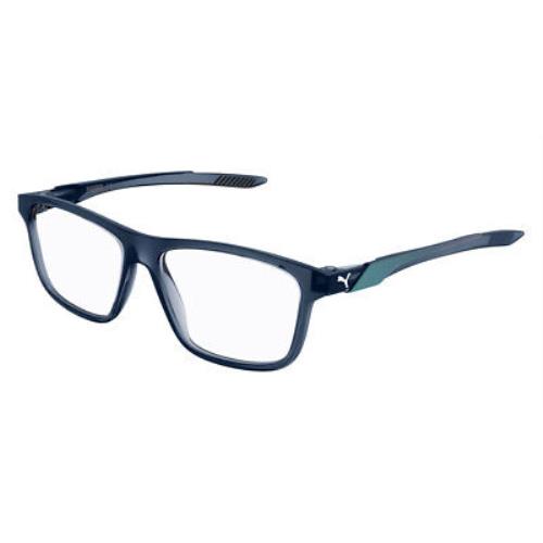 Puma PU0361O Eyeglasses Men Blue Rectangle 57mm