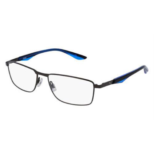 Puma PU0065O Eyeglasses Men Rectangle Blue 56mm