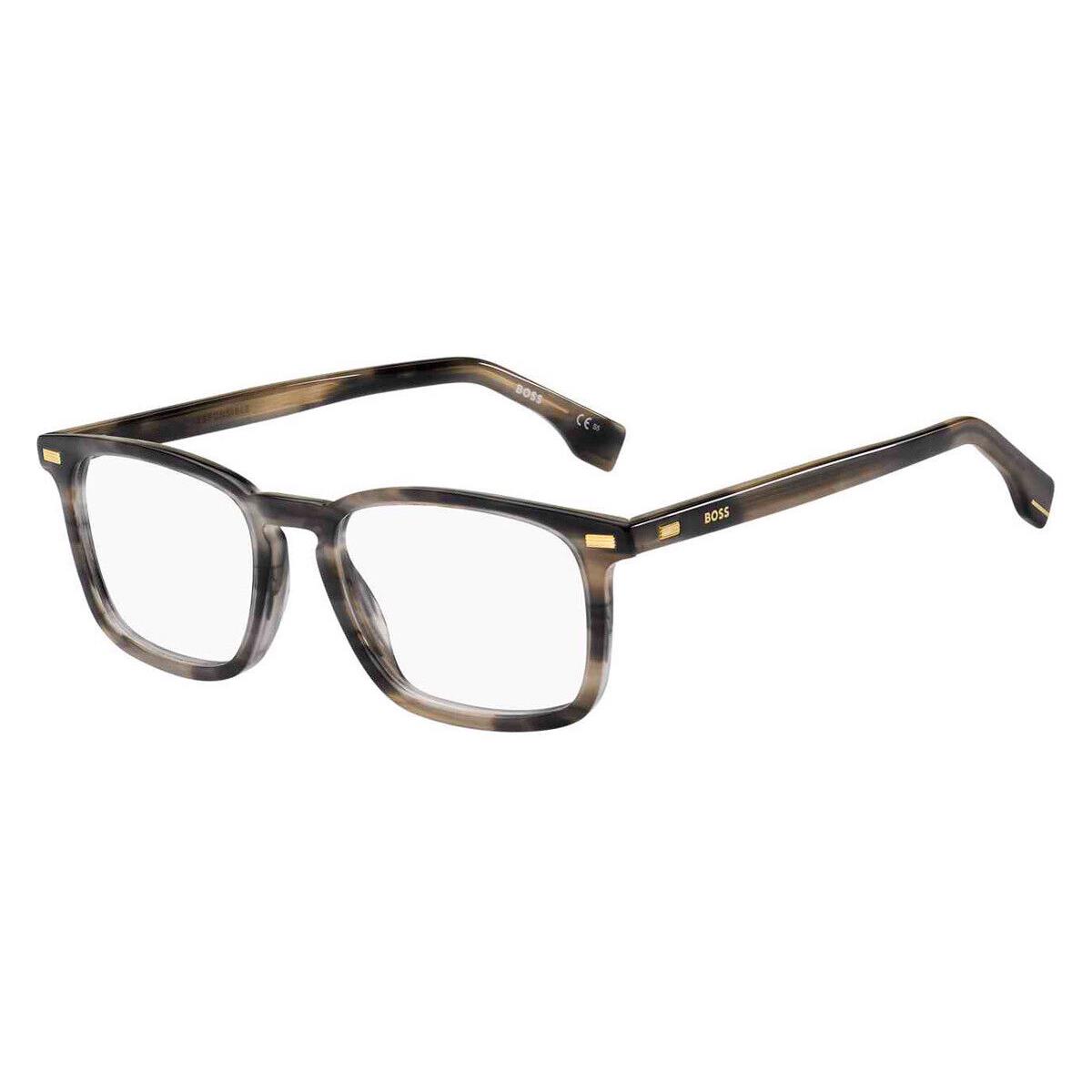Hugo Boss 1368 Eyeglasses Men Gray Brown Square 53mm