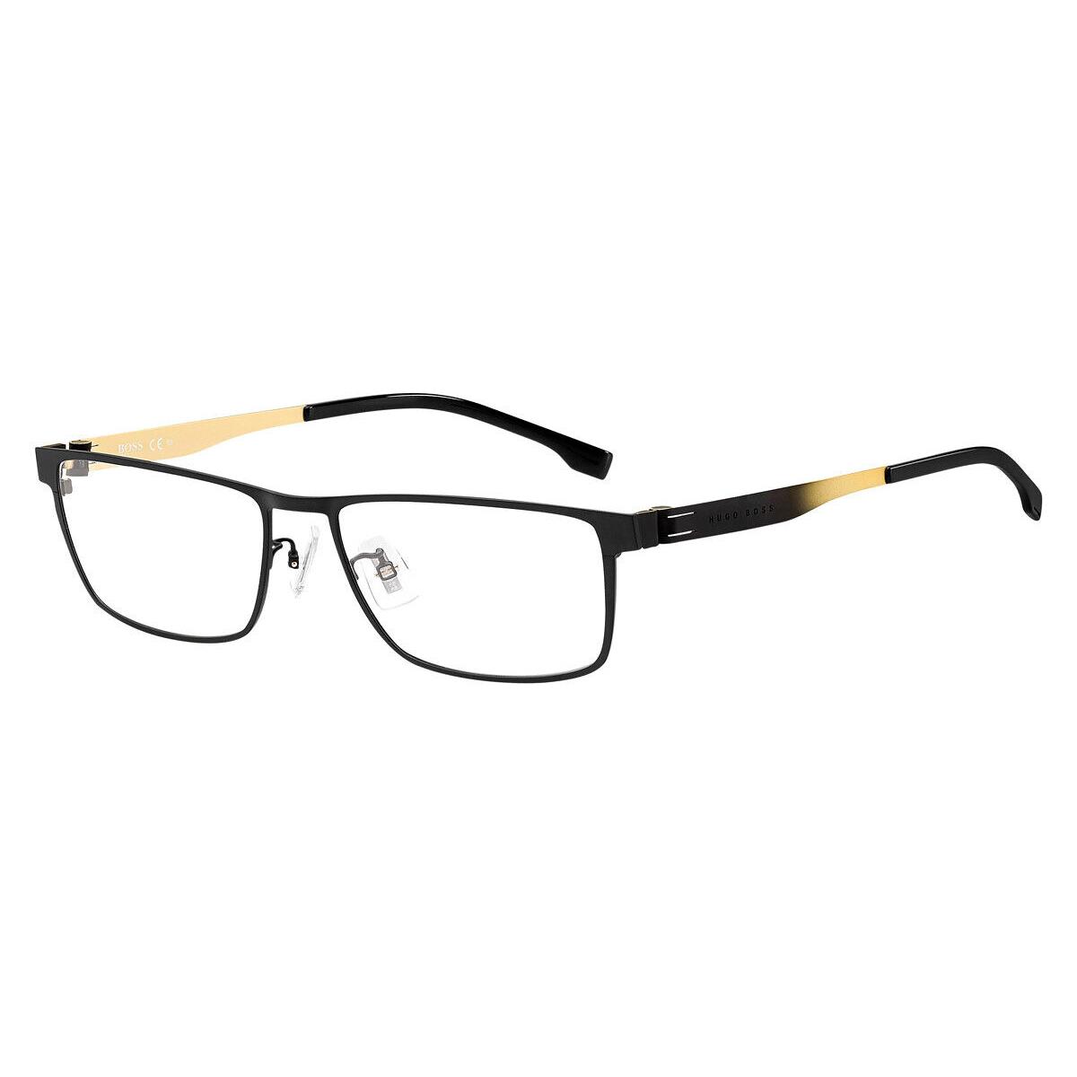 Boss 1342/F Eyeglasses Men Matte Black Gold Rectangle 57mm
