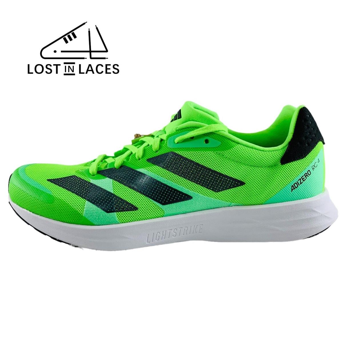 Adidas Adizero RC 4 Green Black White Running Shoes GY8404 Men`s Sizes - Green