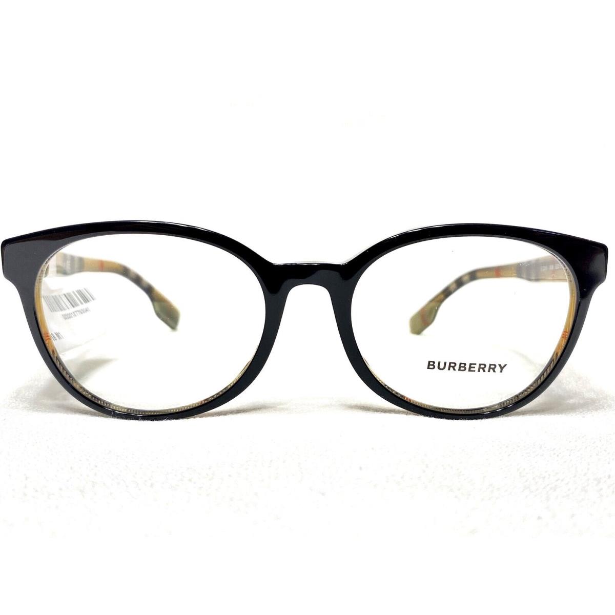 Burberry BE2315 3838 Womens Black/check Oval Modern Eyeglasses Frames 52/18