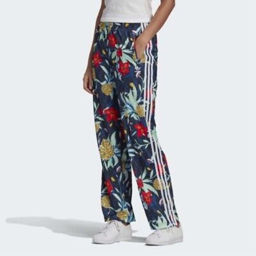 Adidas Her Studio London Women`s Designer Track Pants Size Small S Floral Blue