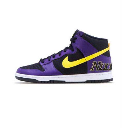 Men`s Nike Dunk High Emb Lakers Black/opti Yellow/court Purple/wht DH0642 001