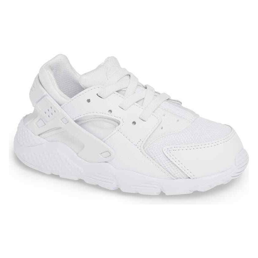 Nike Huarache Run 704950-110 Toddler Boy Triple White Suede Sneaker Shoes HS2573 10C