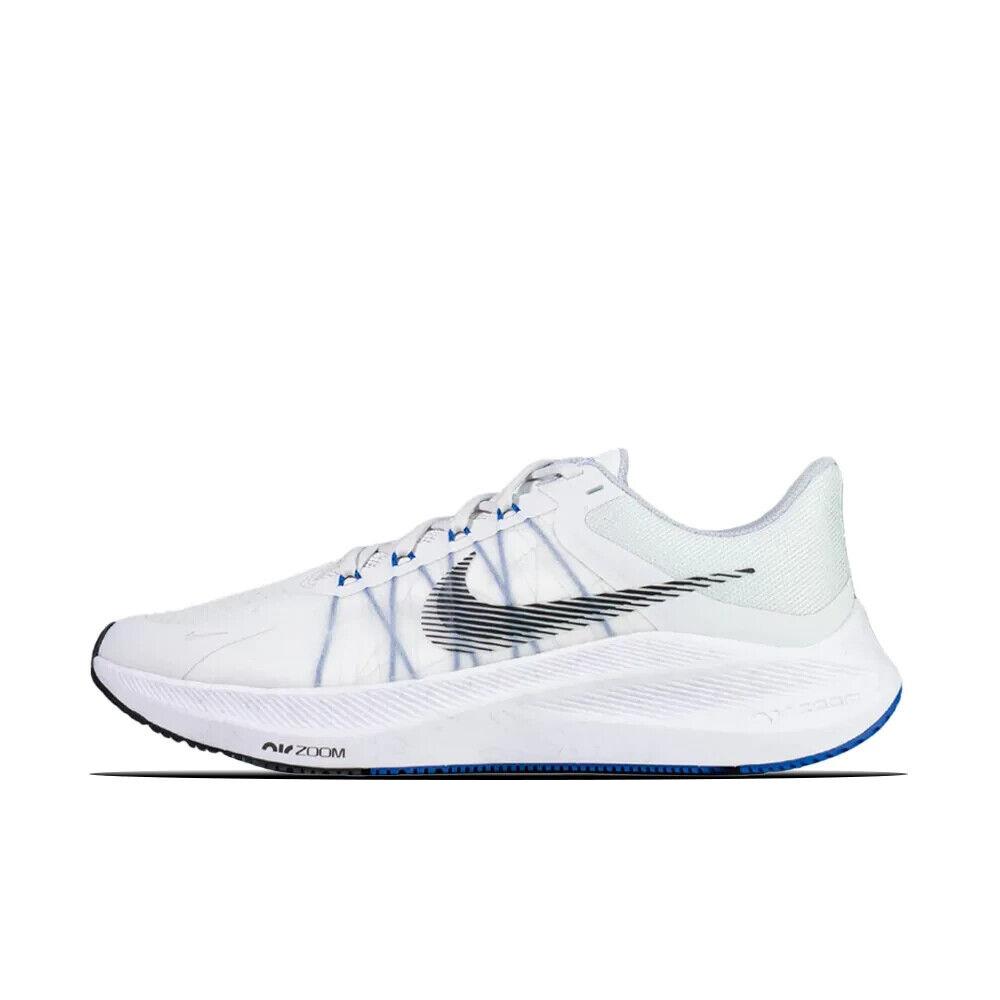 Nike Air Zoom Winflo 8 CW3419-008 Men`s White Running Sneaker Shoes OJ40 - White