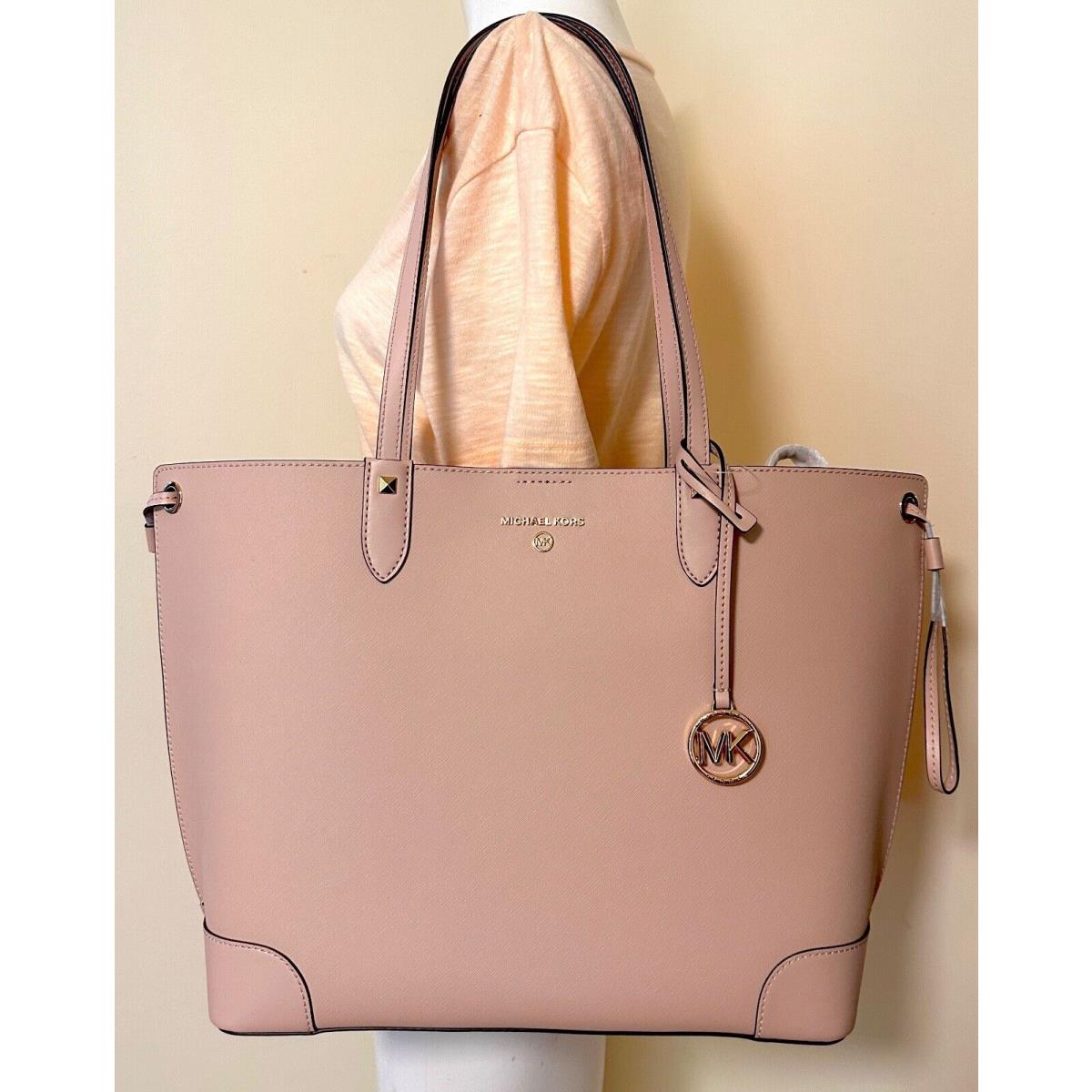 Michael Kors Edith Large Soft Pink Saffiano Leather Open Top Shoulder