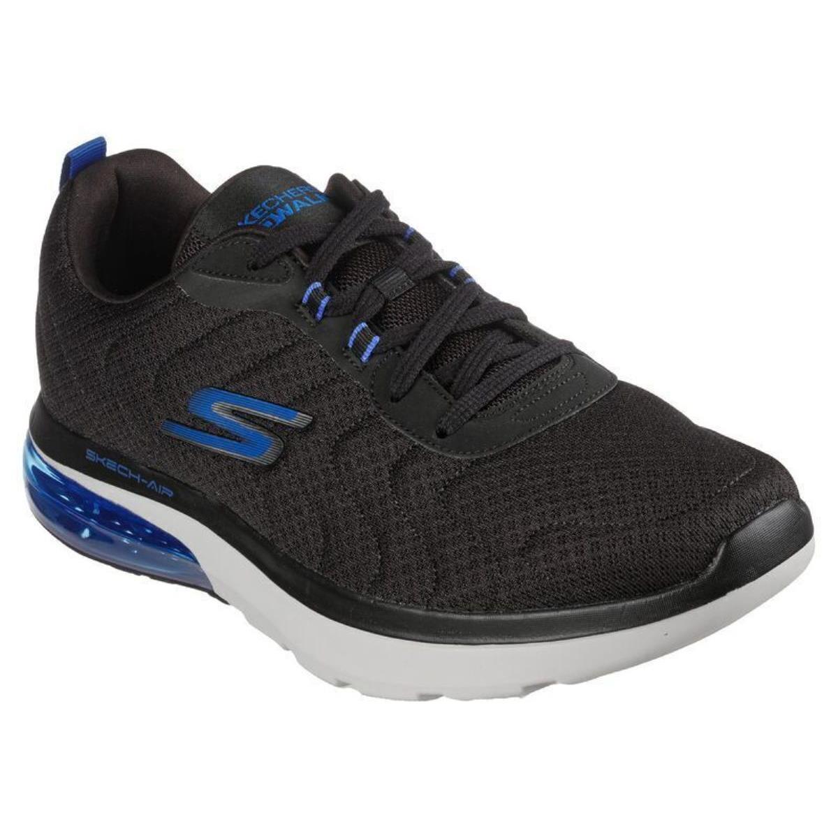 Man Skechers Go Walk Air 2.0 Trainers Lace Up Shoe 216154 Black/blue - Black/Blue