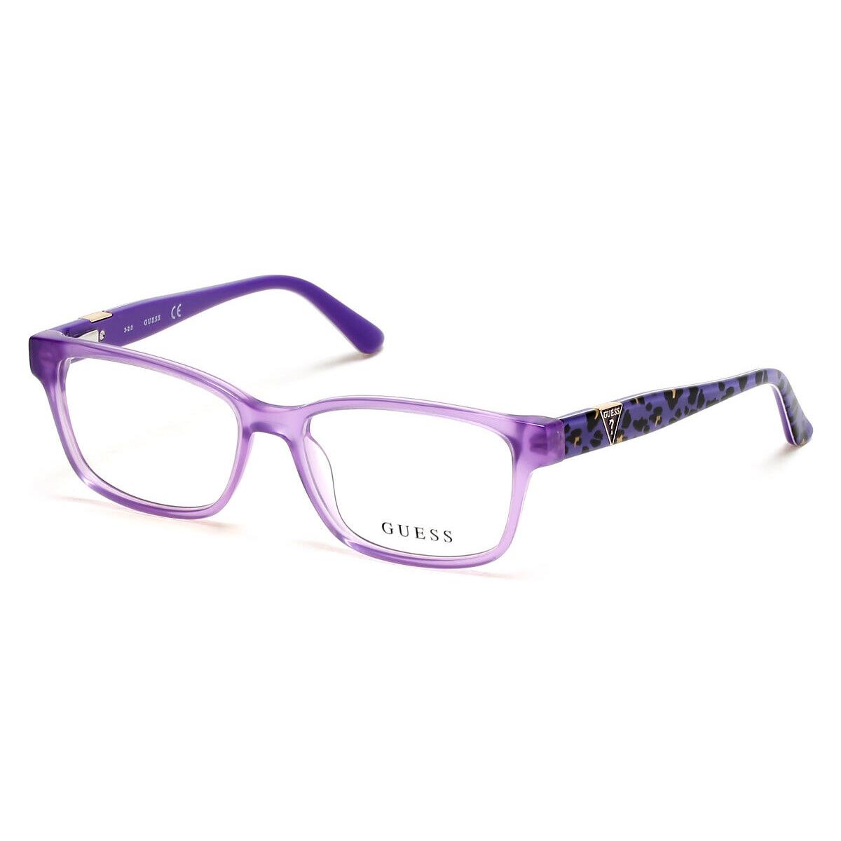 Guess GU9201 Eyeglasses Kids Shiny Violet Square 49mm