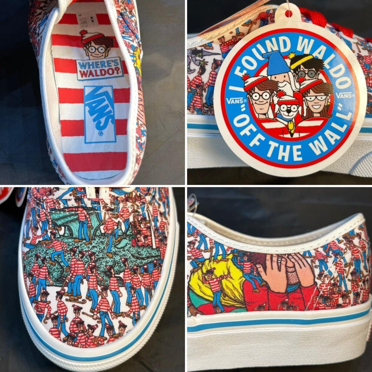 Vans shoes Where Waldo - Red, White, Yellow, Blue 0