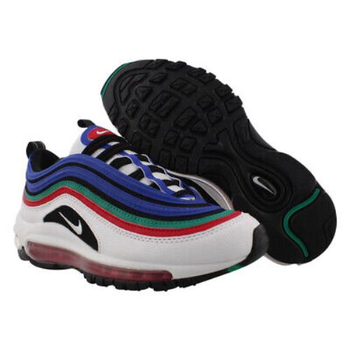 Nike Air Max 97 S Boys Shoes Size 4 Color: White/multi-color/hyper Blue
