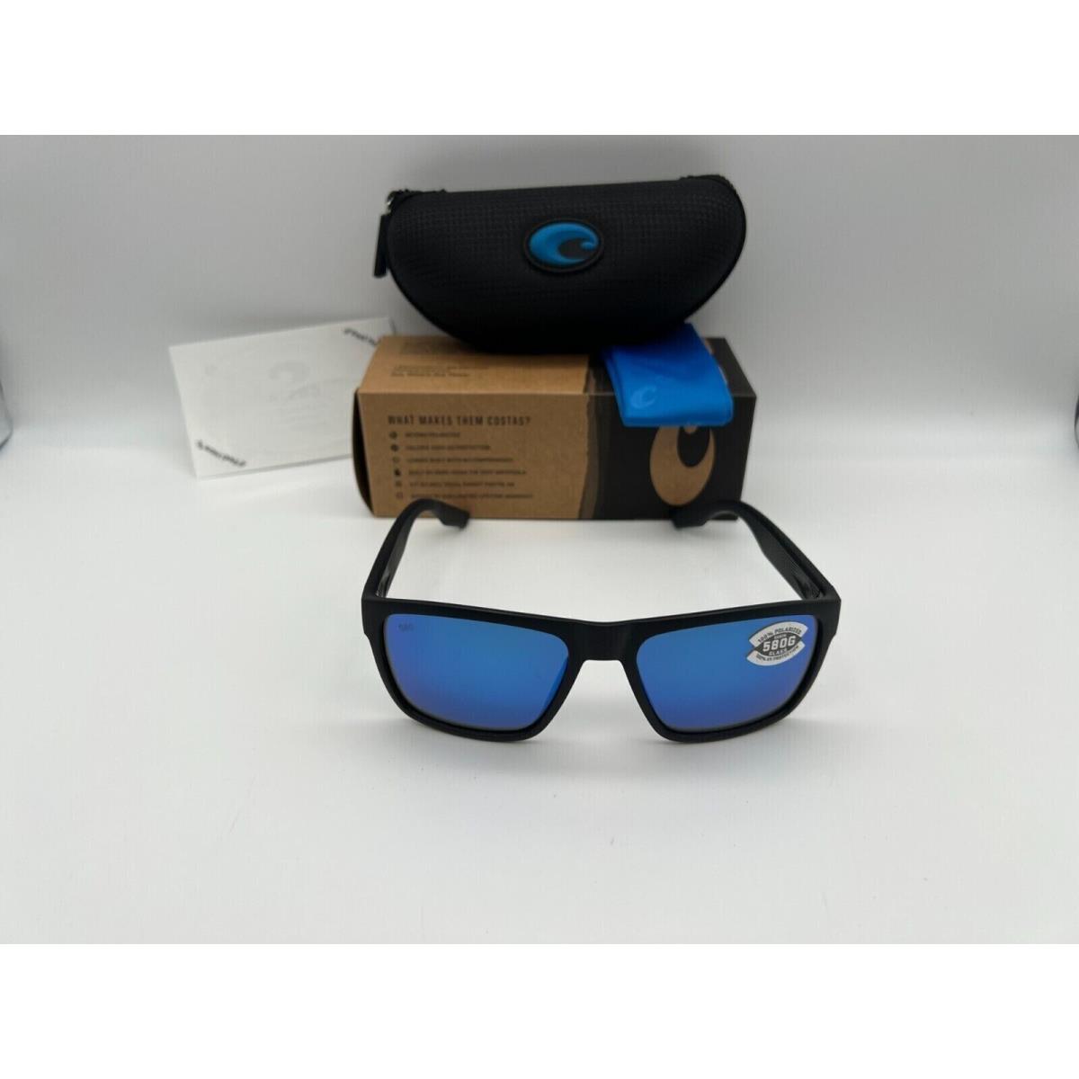 Costa Del Mar Paunch XL Polarized Sunglasses Black / Blue Mirror Glass 580G