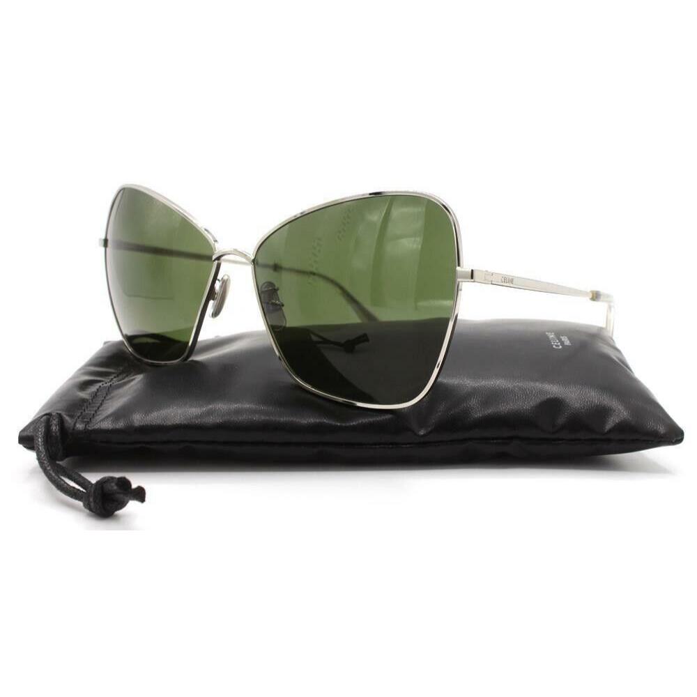 Celine Paris CL40080U 16N Silver/green Lenses Sunglasses 64-15