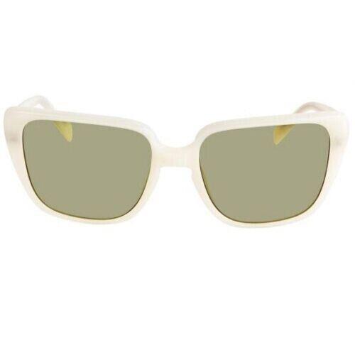 Celine CL40047I 25N Milky White/ Green Lenses Sunglasses 57-19